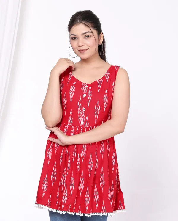 Red_Cotton_Long_Fibres,_Extra_Softness_Kurti