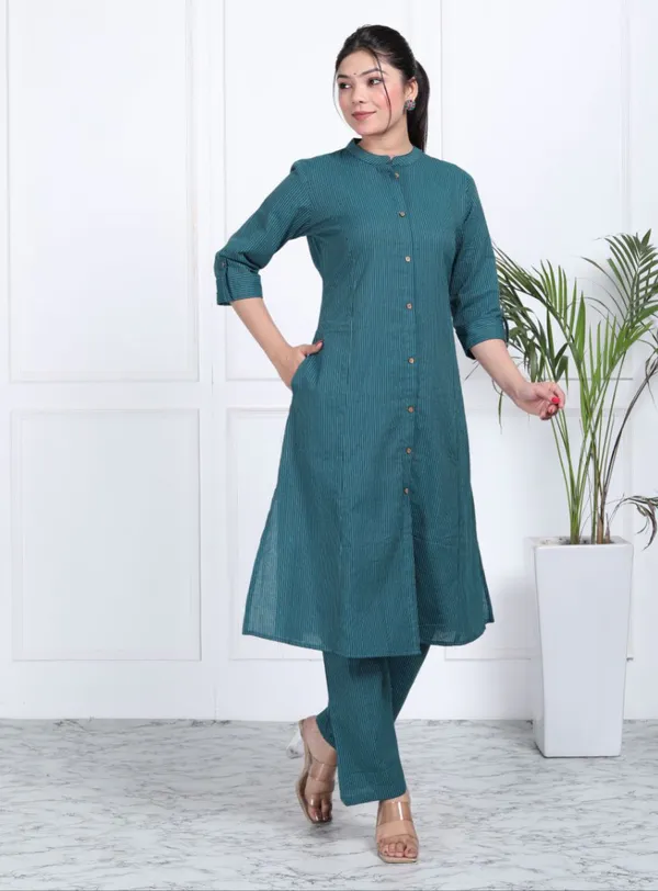 Green_Cotton_Long_Fibres,_Extra_Softness_Kurti_Set