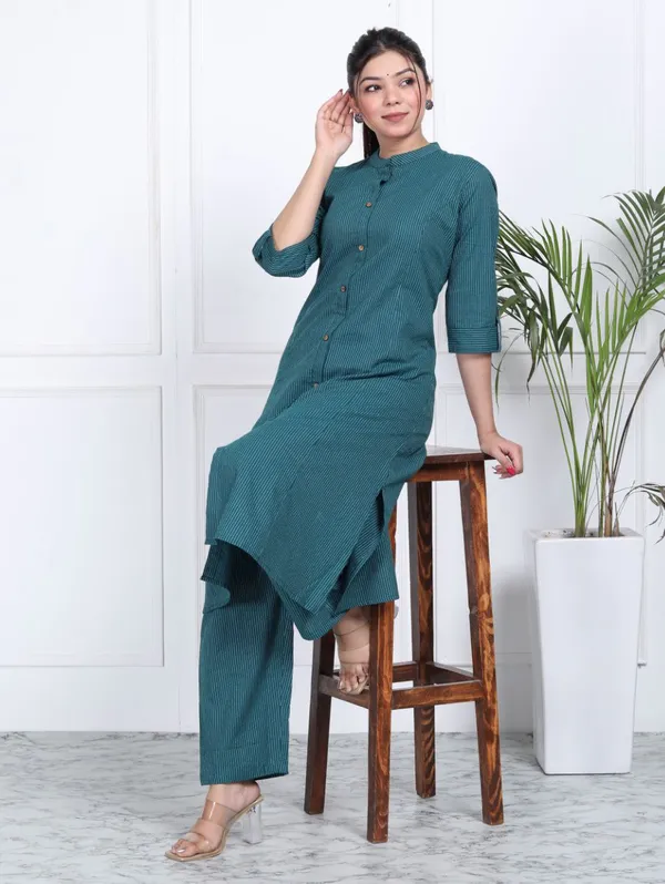 Green_Cotton_Long_Fibres,_Extra_Softness_Kurti_Set