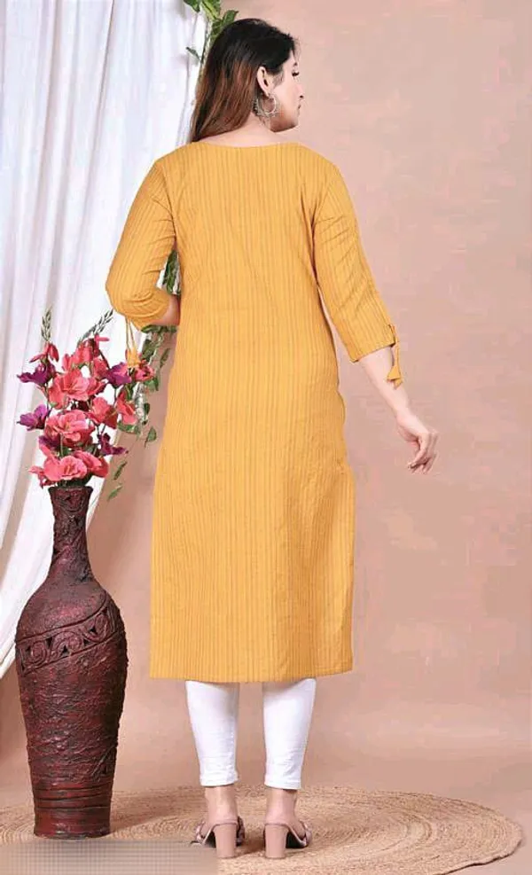 Yellow_Cotton_Long_Fibres,_Extra_Softness_Kurti