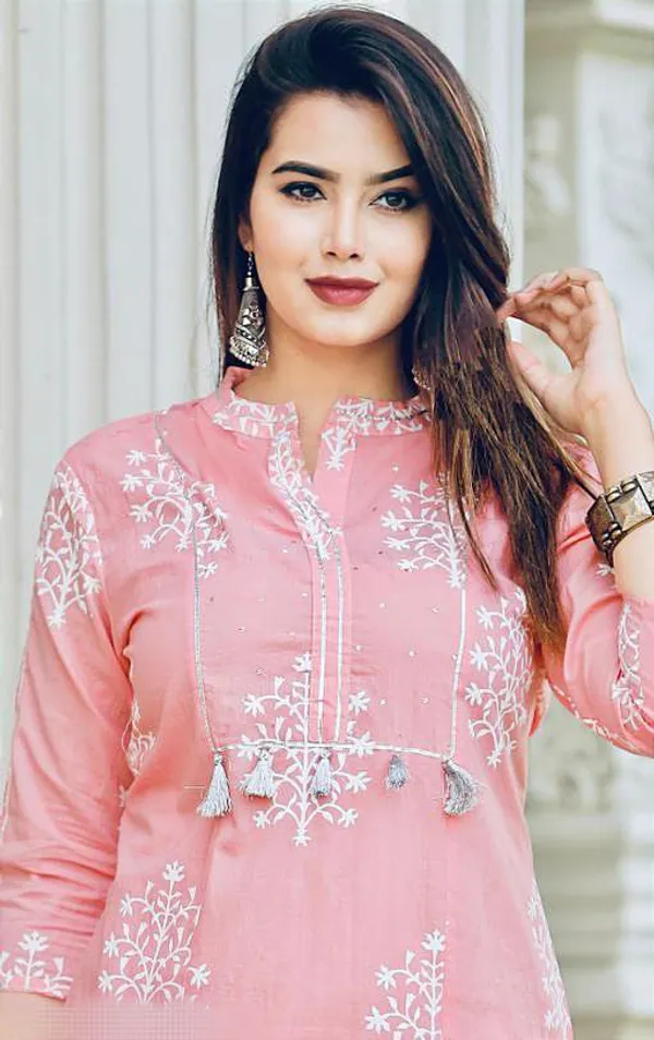Pink_Cotton_Long_Fibres,_Extra_Softness_Kurti