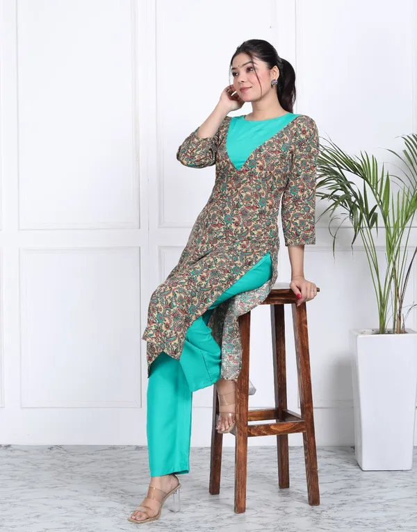 Sky-Blue_Cotton_Long_Fibres,_Extra_Softness_Kurti
