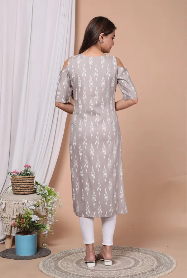 Grey_Cotton_Rayon_Long_Fibres,_Extra_Softness_Kurti