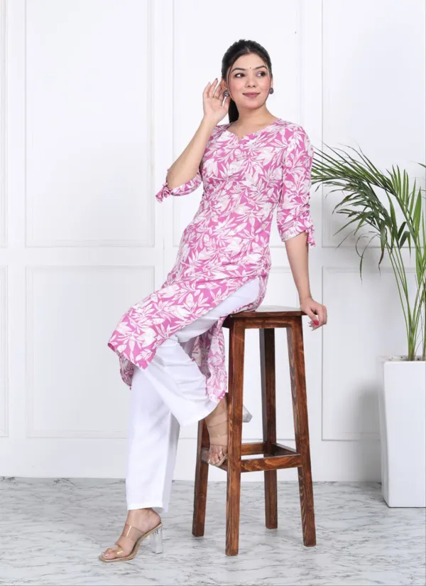 Pink_Cotton_Long_Fibres,_Extra_Softness_Kurti
