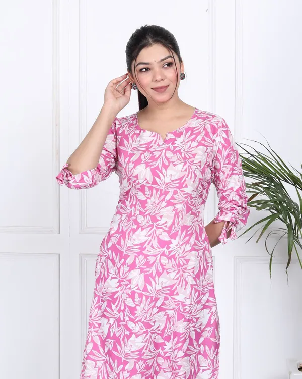 Pink_Cotton_Long_Fibres,_Extra_Softness_Kurti