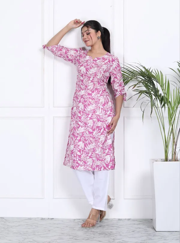 Pink_Cotton_Long_Fibres,_Extra_Softness_Kurti