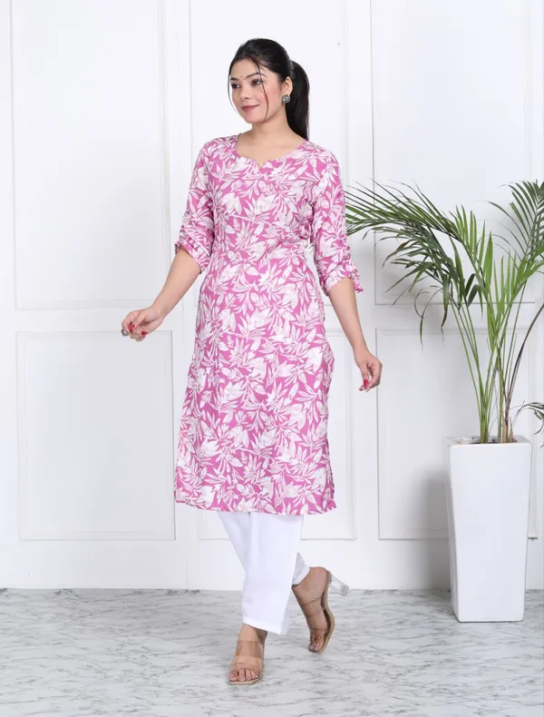 Pink_Cotton_Long_Fibres,_Extra_Softness_Kurti