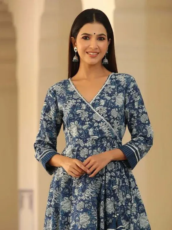 Blue_Cotton_Long_Fibres,_Extra_Softness_Kurti