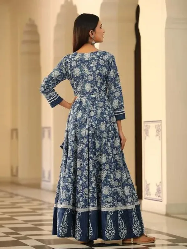Blue_Cotton_Long_Fibres,_Extra_Softness_Kurti