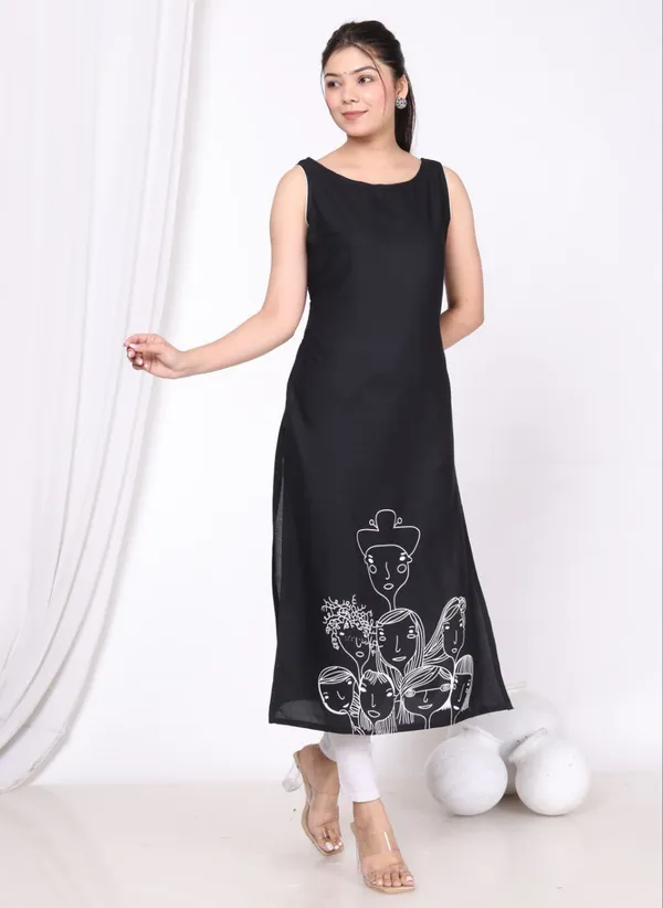 Black_Cotton_Long_Fibres,_Extra_Softness_Kurti