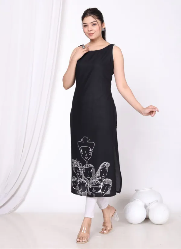 Black_Cotton_Long_Fibres,_Extra_Softness_Kurti
