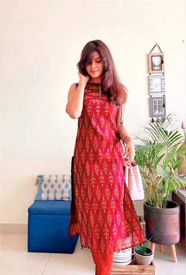 Red_Rayon_Long_Fibres,_Extra_Softness_Kurti
