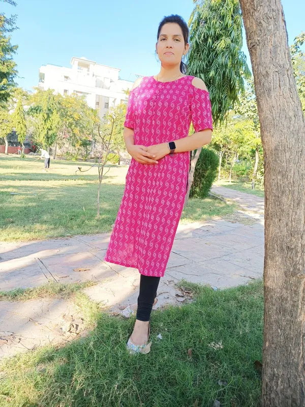 Pink_Cotton_Long_Fibres,_Extra_Softness_Kurti