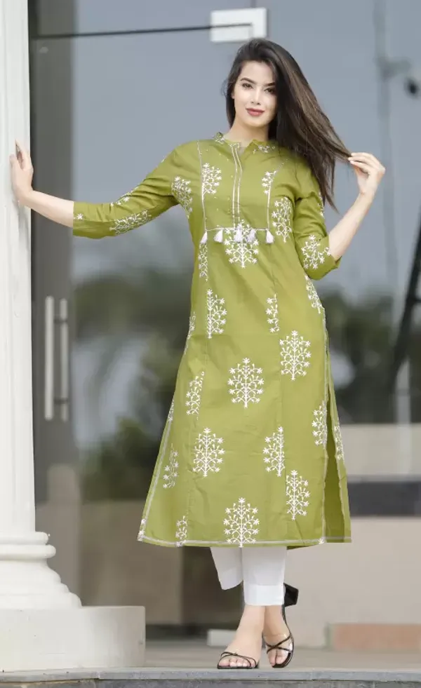 Green_Cotton_Long_Fibres,_Extra_Softness_Kurti