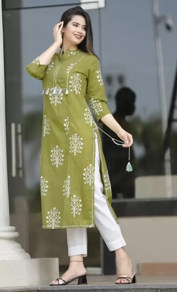 Green_Cotton_Long_Fibres,_Extra_Softness_Kurti