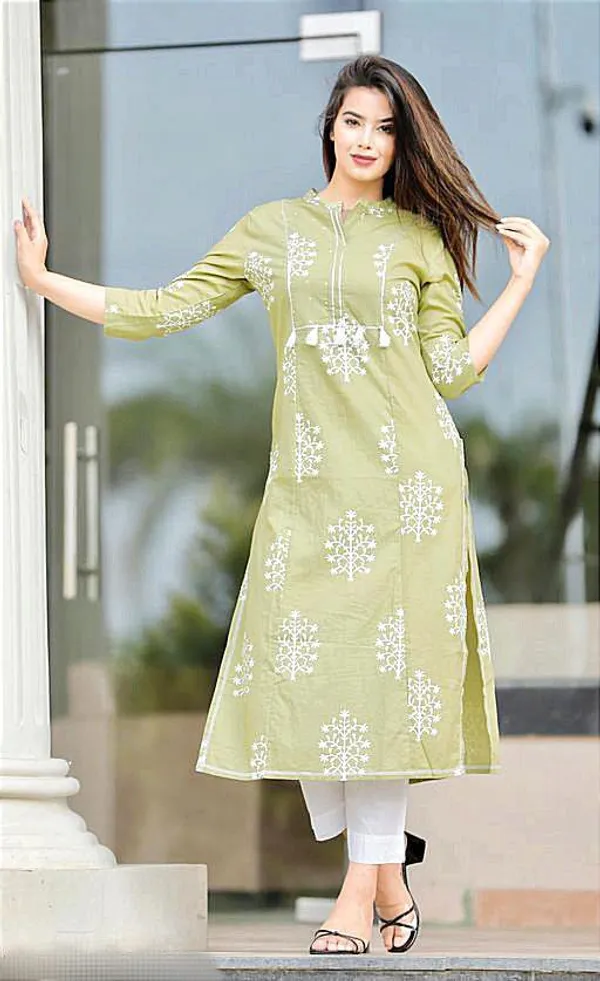 Green_Cotton_Long_Fibres,_Extra_Softness_Kurti