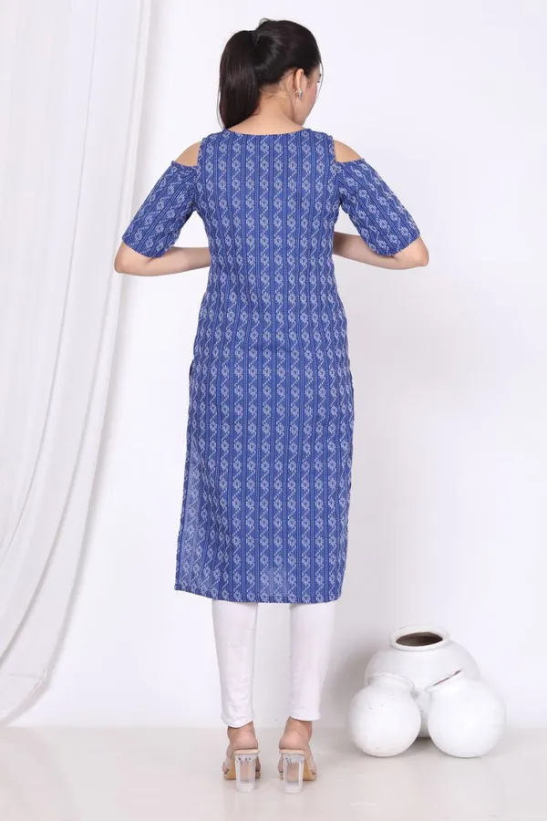 Blue_Cotton_Long_Fibres,_Extra_Softness_Kurti