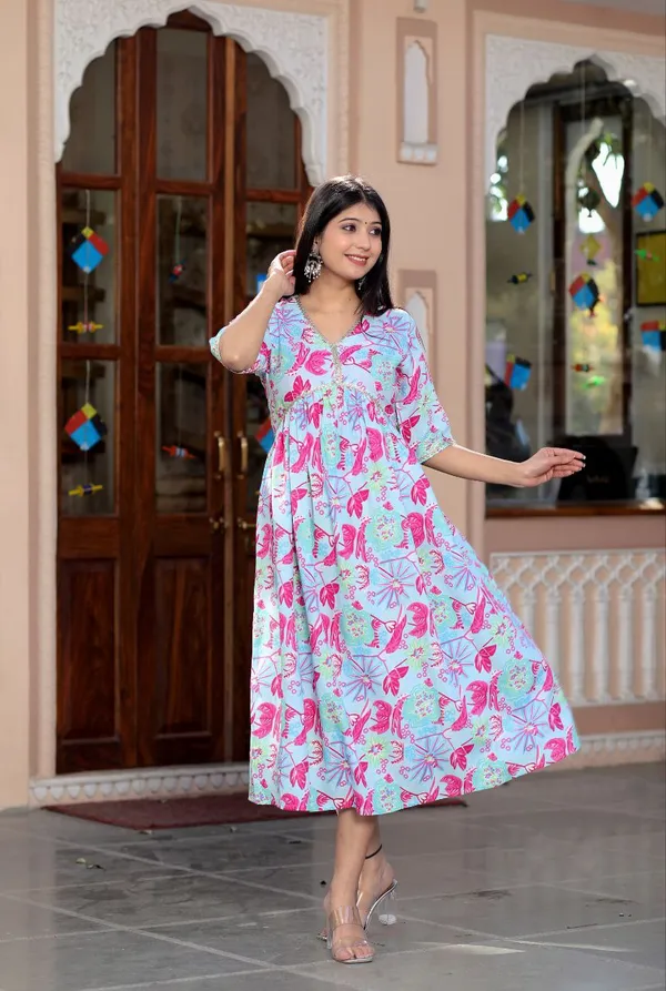 Sky-Blue_Cotton_Long_Fibres,_Extra_Softness_Kurti