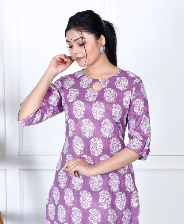 Lavender_Viscous_Rayon_Long_Fibres,_Extra_Softness_Kurti