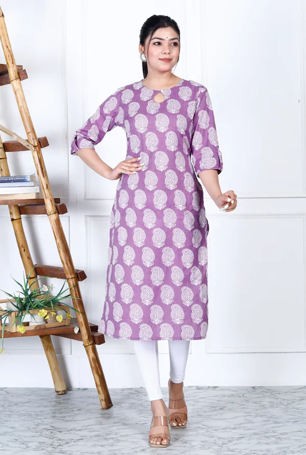 Lavender_Viscous_Rayon_Long_Fibres,_Extra_Softness_Kurti