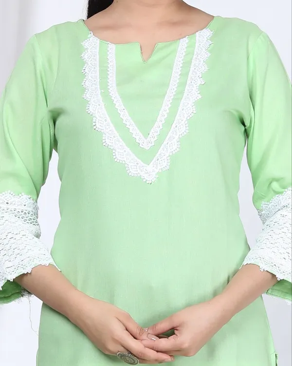 Green_Cotton_Rayon_Lahori_Long_Fibres,_Extra_Softness_Kurti