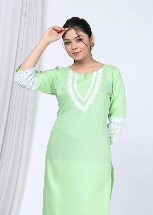 Green_Cotton_Rayon_Lahori_Long_Fibres,_Extra_Softness_Kurti