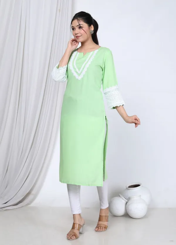 Green_Cotton_Rayon_Lahori_Long_Fibres,_Extra_Softness_Kurti