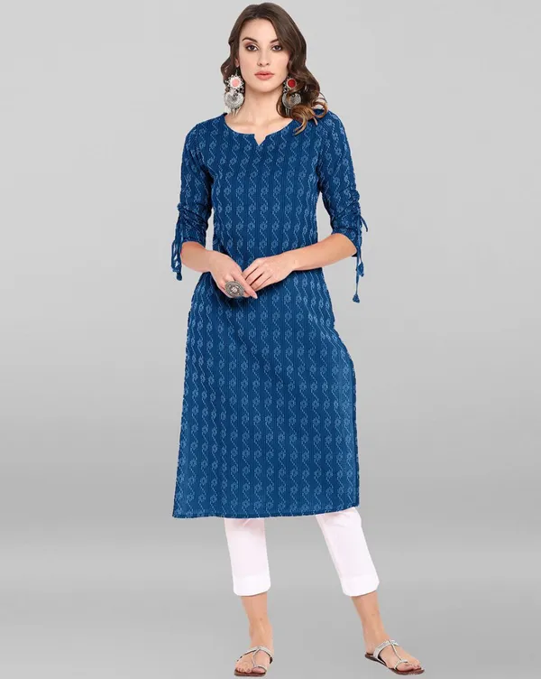 Blue_Cotton_Blend_Long_Fibres,_Extra_Softness_Kurti