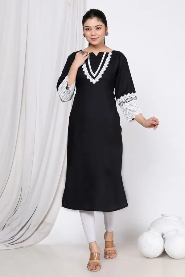 Black_Cotton_Rayon_Lahori_Long_Fibres,_Extra_Softness_Kurti