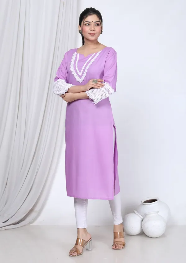 Lavender_Cotton_Rayon_Lahori_Long_Fibres,_Extra_Softness_Kurti
