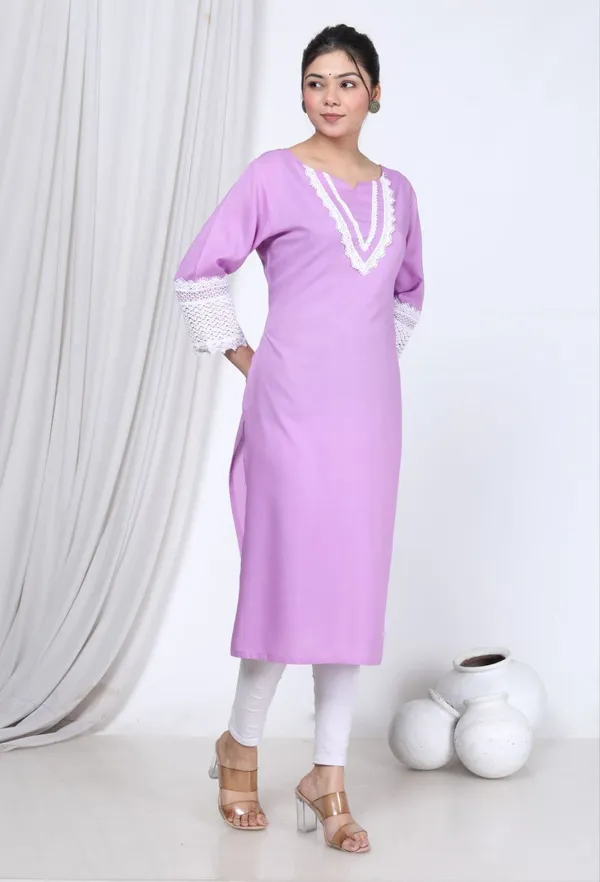 Lavender_Cotton_Rayon_Lahori_Long_Fibres,_Extra_Softness_Kurti
