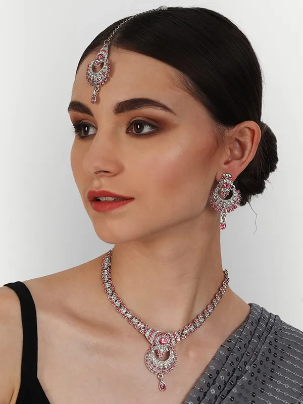 Delightful_Rhodium_Silver_Plated_Alloy_Choker_Necklace_Set_For_Women