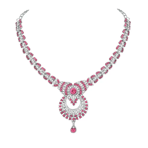 Delightful_Rhodium_Silver_Plated_Alloy_Choker_Necklace_Set_For_Women