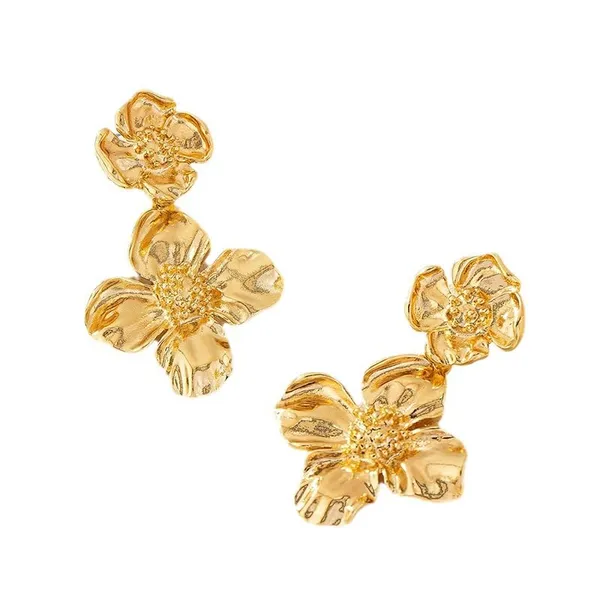 Exaggerated_Flower_Gold_Plating_Alloy_Drop_Earrings_For_Women_&_Grils_(ER203)