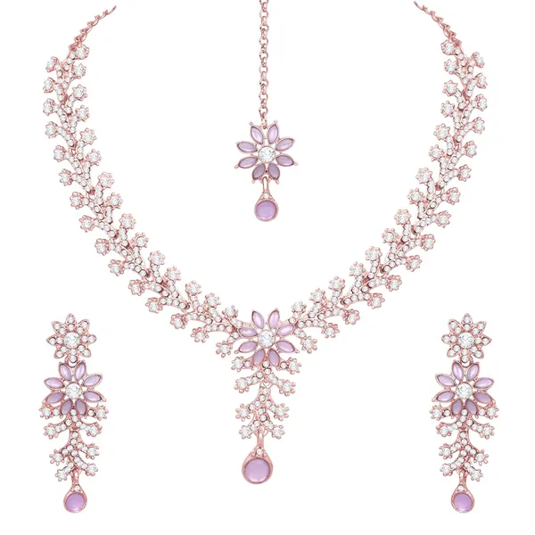 Atasi Diamond Necklace Jewellery Set for Women with Earrings and Maang  Tikka for Wedding, Party, Engagements Festivals Price in India Buy  Atasi