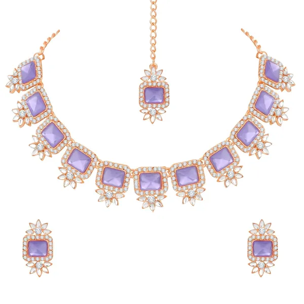 Gold_Plated_Crystal_Diamond_Necklace_with_Earrings_and_Maang_Tikka_for_Women_-_Jewellery_Set_for_Party,_Wedding,_Engagement