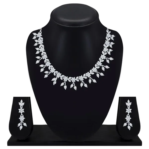 Diamond/White_Stones_Necklace_Jewellery_Set_-_Designer_Collection_for_Weddings,_Parties,_and_Festivals