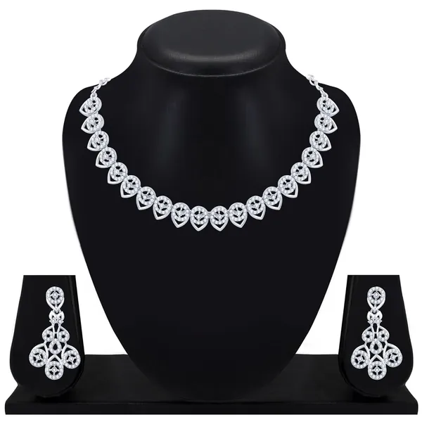 American_Diamond_AD_Necklace_with_Earrings-_Jewellery_Set_for_Women_Suited_for_Wedding,_Party,_Engagement