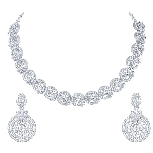 American_Diamond_AD_Necklace_Jewellery_Set_with_Earrings_for_Women_Suited_for_Wedding,_Party,_Engagement