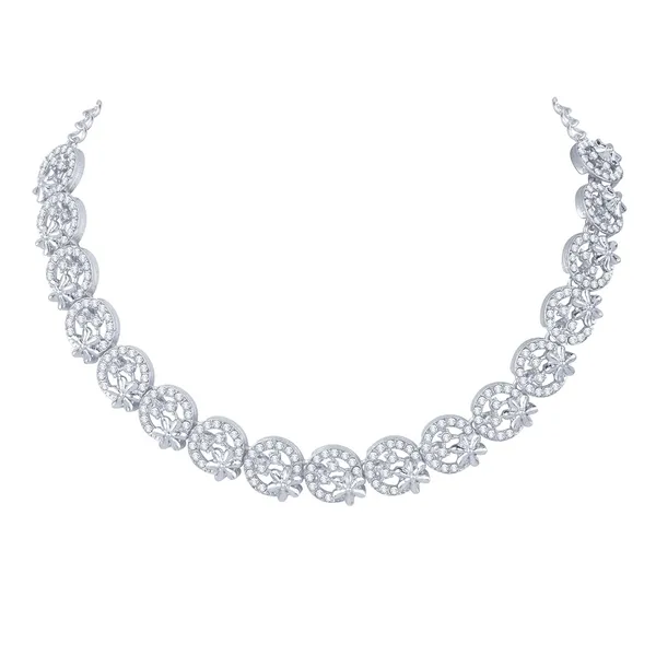 American_Diamond_AD_Necklace_Jewellery_Set_with_Earrings_for_Women_Suited_for_Wedding,_Party,_Engagement
