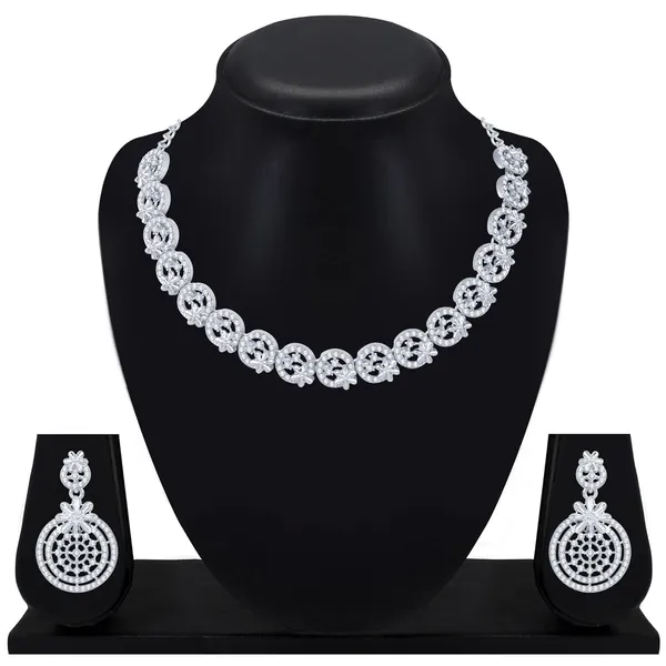 American_Diamond_AD_Necklace_Jewellery_Set_with_Earrings_for_Women_Suited_for_Wedding,_Party,_Engagement