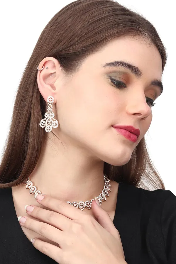 American_Diamond_AD_Necklace_with_Earrings-_Jewellery_Set_for_Women_Suited_for_Wedding,_Party,_Engagement