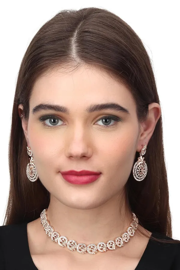American_Diamond_AD_Necklace_Jewellery_Set_with_Earrings_for_Women_Suited_for_Wedding,_Party,_Engagement