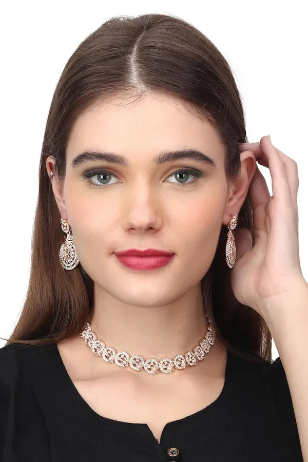 American_Diamond_AD_Necklace_Jewellery_Set_with_Earrings_for_Women_Suited_for_Wedding,_Party,_Engagement