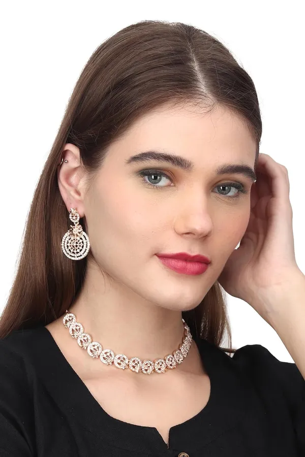 American_Diamond_AD_Necklace_Jewellery_Set_with_Earrings_for_Women_Suited_for_Wedding,_Party,_Engagement