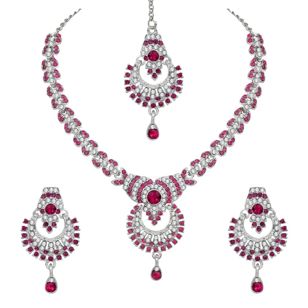 Delightful_Rhodium_Silver_Plated_Alloy_Choker_Necklace_Set_For_Women