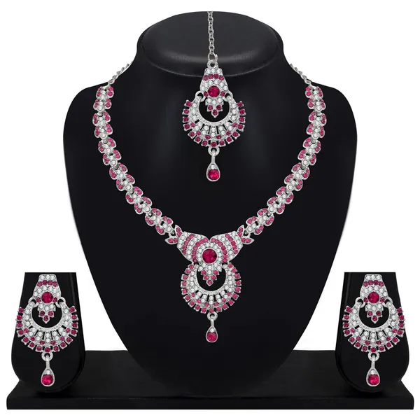 Delightful_Rhodium_Silver_Plated_Alloy_Choker_Necklace_Set_For_Women