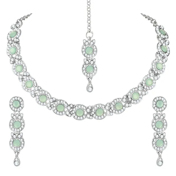 Silver_Plated_Necklace_Jewellery_Set_with_Earrings_&_Manng_Tikka_for_Women_&_Girls_for_Party_&_Wedding_Collection