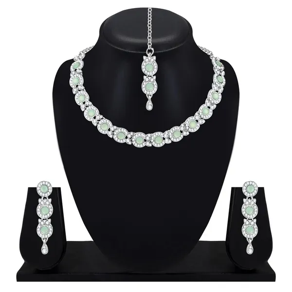 Silver_Plated_Necklace_Jewellery_Set_with_Earrings_&_Manng_Tikka_for_Women_&_Girls_for_Party_&_Wedding_Collection