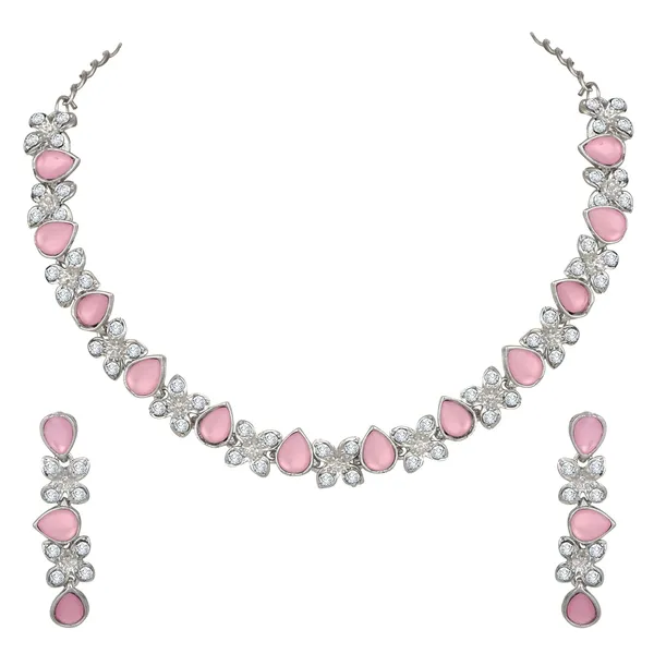 Excellent_Flower_Design_Silver_Plated_Alloy_Princess_Style_Necklace_Set_for_Women